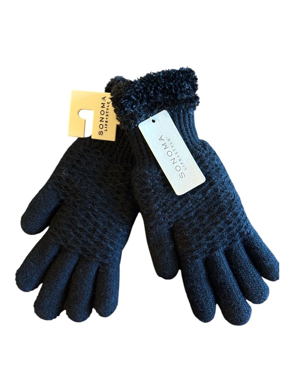 NEW Sonoma Black Fuzzy Gloves